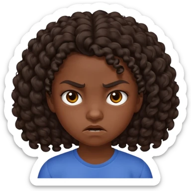 11 years old curly dark brown hair hate the world sticker