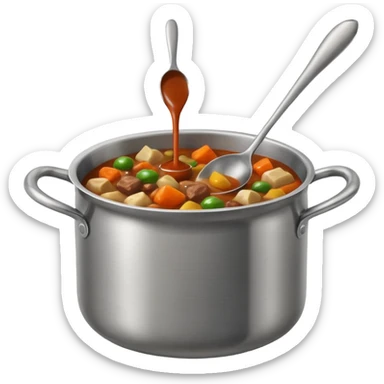a pot getting stirred, only include the pot with spoon sticker