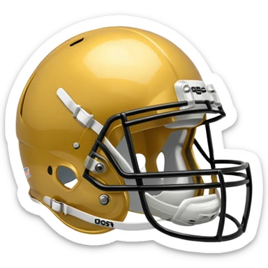 College football player helmet in gold color  sticker