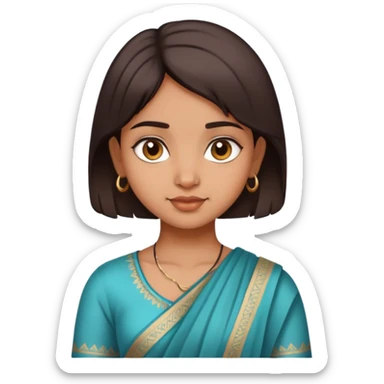 cute indian girl with short dark brown hair sticker