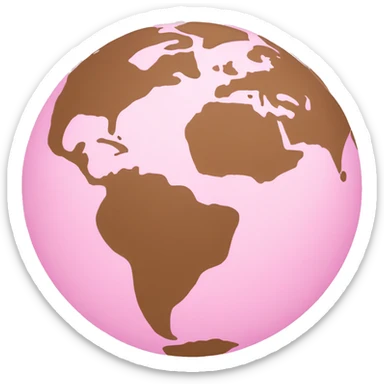Light pink earth light brown continents  sticker