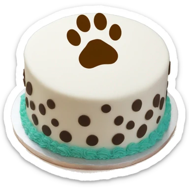Paw print birthday cake sticker