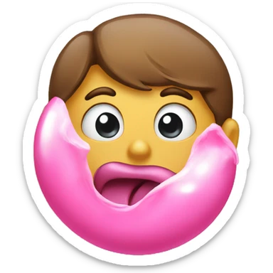 emoji blowing bubble gum  sticker