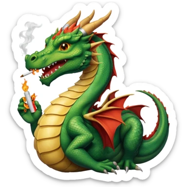 Me Riding a dragon smoking a cigarette sticker