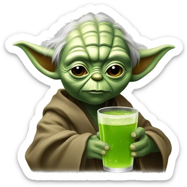 Yoda drinking à béer sticker
