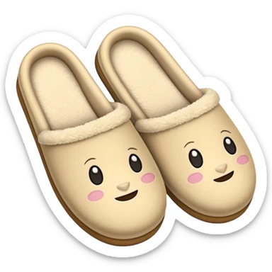 cozy beige slippers sticker
