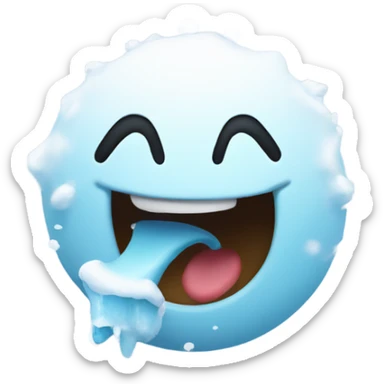 smiley face snorting snow sticker