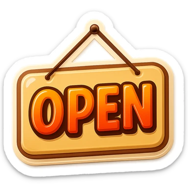 door sign, rectangular shape, beige color, with shadows and highlights, retro sticker style, hanging on nails, transparent background sticker