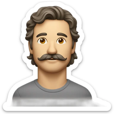 Homme avec les cheveux plaquer et une petit moustache sticker