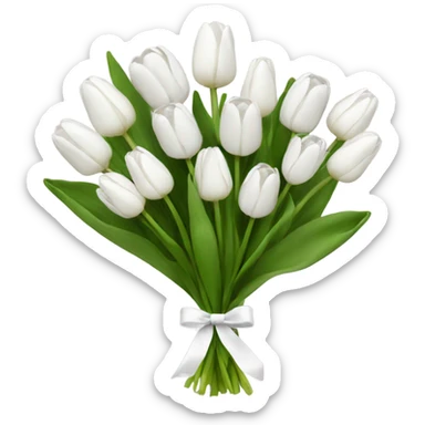 white tulip bouquet  sticker