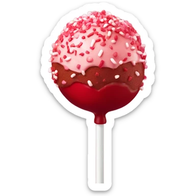 a red Valentine’s Day cake pop from starbucks sticker