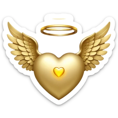 Divine Heart with angel wings and halo sticker