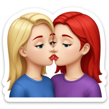 2 girls kissing sticker