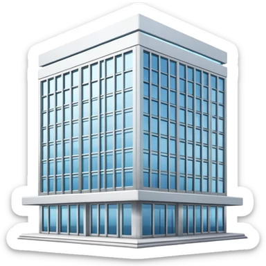 generate realistic detailed office building in 3d style sticker