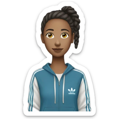 Girl with adidas hoodie sticker