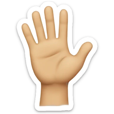 Waiving with had on sticker