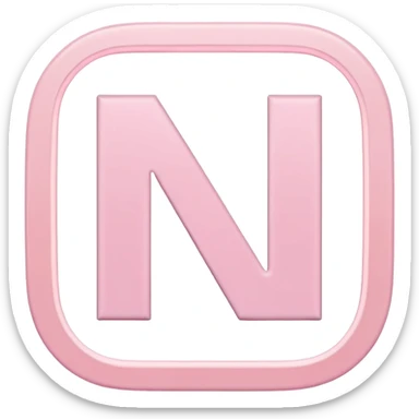 Netflix aesthetic "N" logo in pastel pink with white glowing outline sticker