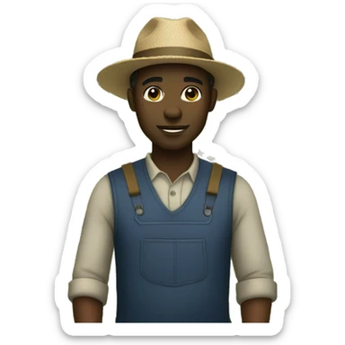 Black person in a farm sticker
