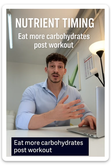 Uomo che sfrutta un timing di nutrienti per mangiare più carbo post workout sticker