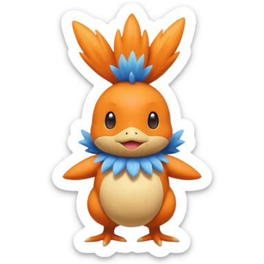 Mudkip-Torchic-fusion (full body) sticker