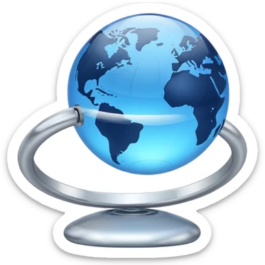 small globe with subtle time-zone ring sticker