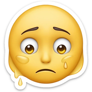 sad emoji shedding a tear sticker