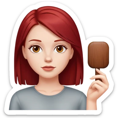 white girl with dark red straight hair sticker