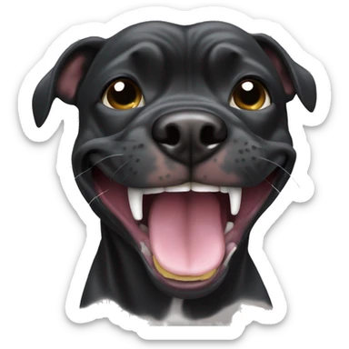 black pitbull flossing sticker