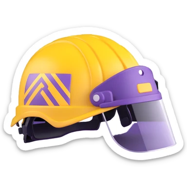 yellow emergency rescue helmet with light sticker