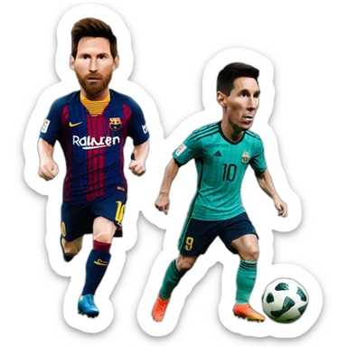 Lionel messi qui chasse cristiano ronaldo sticker