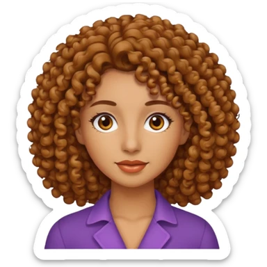Mujer piel canela y pelo rizado sticker