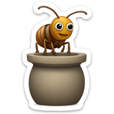 A cute bug using a pottery wheel sticker