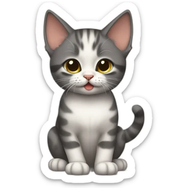 bad-mannered kitten sticker