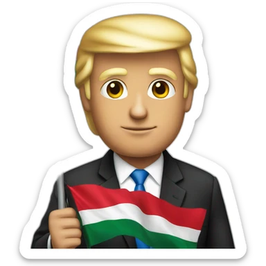 Trump holding Palestinian flag sticker