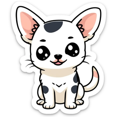wite with black dots chiuahua sticker