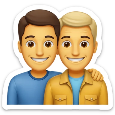 dos amigos hombres que comparten alquiler  sticker