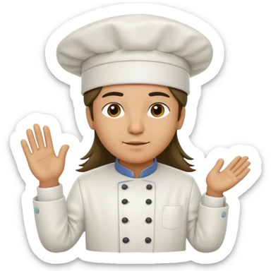 Chef pelinegra pelo largo y liso sticker