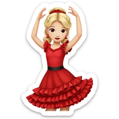 Blonde girl dancing flamenco sticker