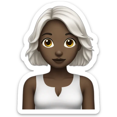 Black hare girl white skin sticker