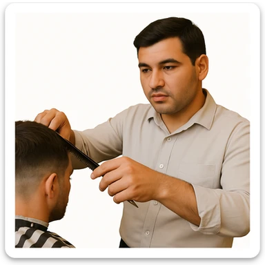 Now all that's left is the barber, take out the rest. sticker