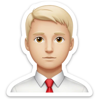 man in tie with polish flag sticker