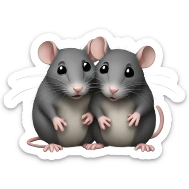 Two rats snuggling together  sticker