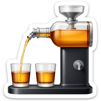 Envasado de botella de licor con boquilla de la maquina para llenado y sin logo en la botella sticker