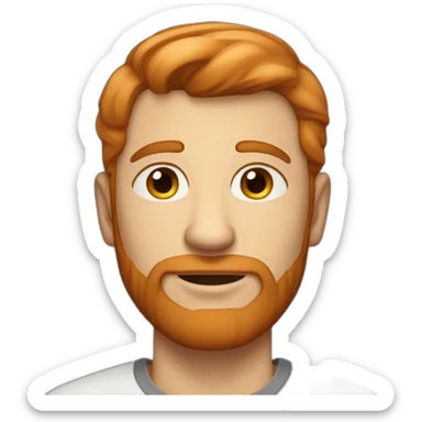 A red-haired, light-skinned, short-haired man with no beard or stubble sticker