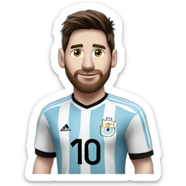 Messi con la camiseta de Argentina sticker