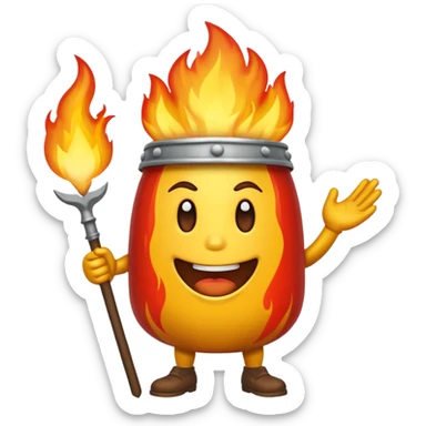 Coroa pegando fogo sticker