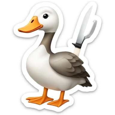 a goose with 2 knives sticker