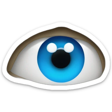 Émoji avec cœur bleu à la place des yeux sticker
