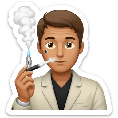 Guy hitting a vape pen sticker