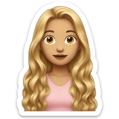 Girl long hair sticker